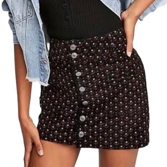 Free People We the Free Joanie 29 corduroy button front skirt medium SK 4638 - Picture 1 of 8